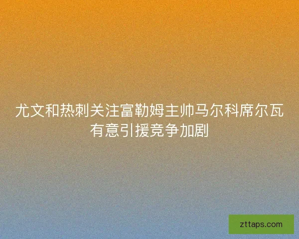 尤文和热刺关注富勒姆主帅马尔科席尔瓦有意引援竞争加剧